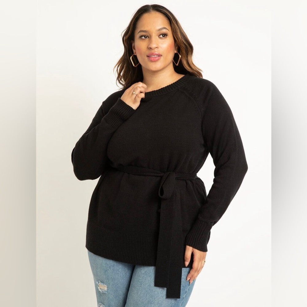 Eloquii Relaxed Tunic Sweater with Belt NWT Sz 26/28